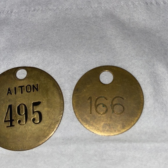 Antique Cape Breton Coal Mine Miners Tags 2 units is this offer - Picture 3 of 6
